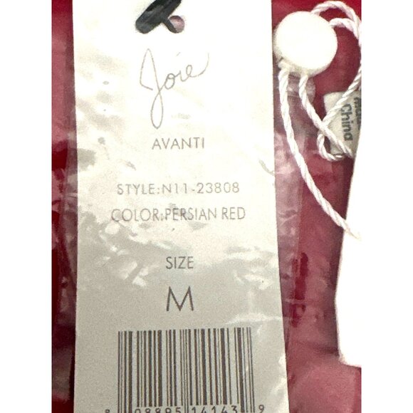Joie Red Avanti Blouse 100 Percent Silk Long Sleeve Scoop Neck Size Medium - Picture 13 of 14